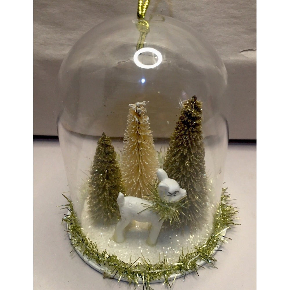 Cloche Retro Reindeer Scene Christmas Tree Ornament‎ Target Wondershop 4" - Picture 6 of 8